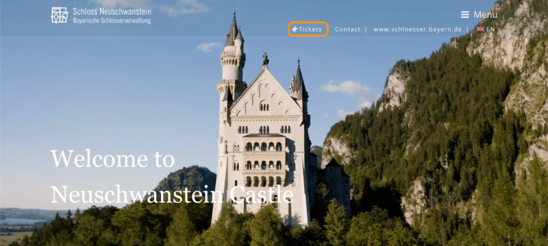 ノイシュバンシュタイン城公式サイトのトップページ