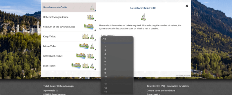 人数選択のプルダウン