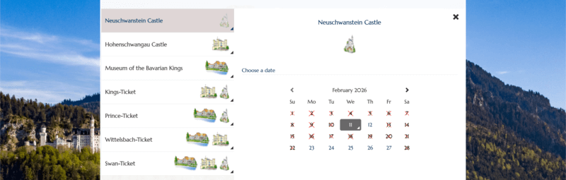 日付選択のカレンダー