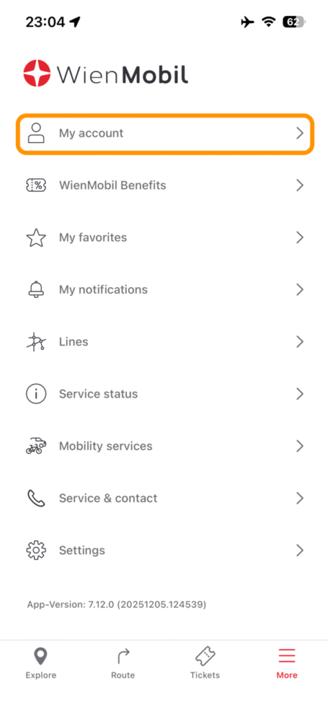 会員登録後の「More」タブ