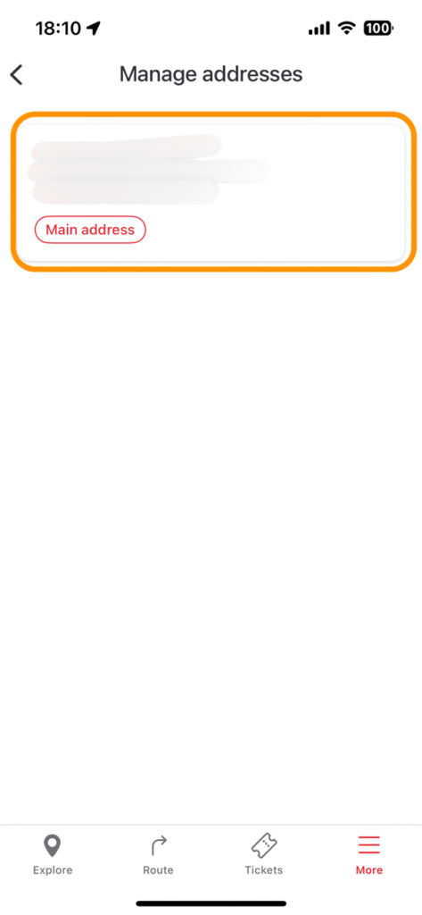 住所入力後の「Manage addresses」画面