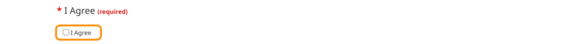 「I Agree」のチェックボックス