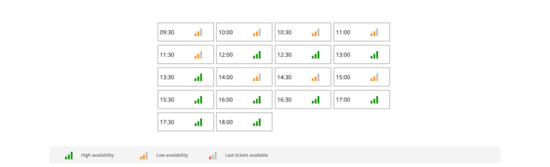 グエル公園「Park Güell Visit」チケットの入場時間選択画面