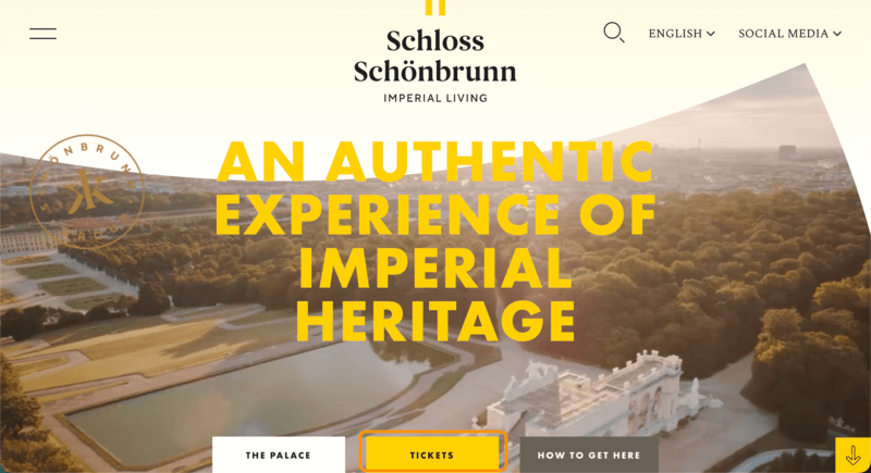 シェーンブルン宮殿公式サイトのトップページ