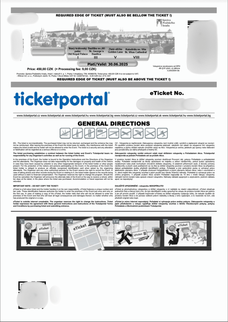 プラハ城の電子チケット