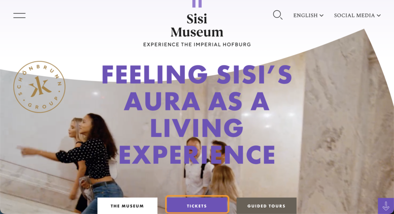 シシィ博物館公式サイトのトップページ