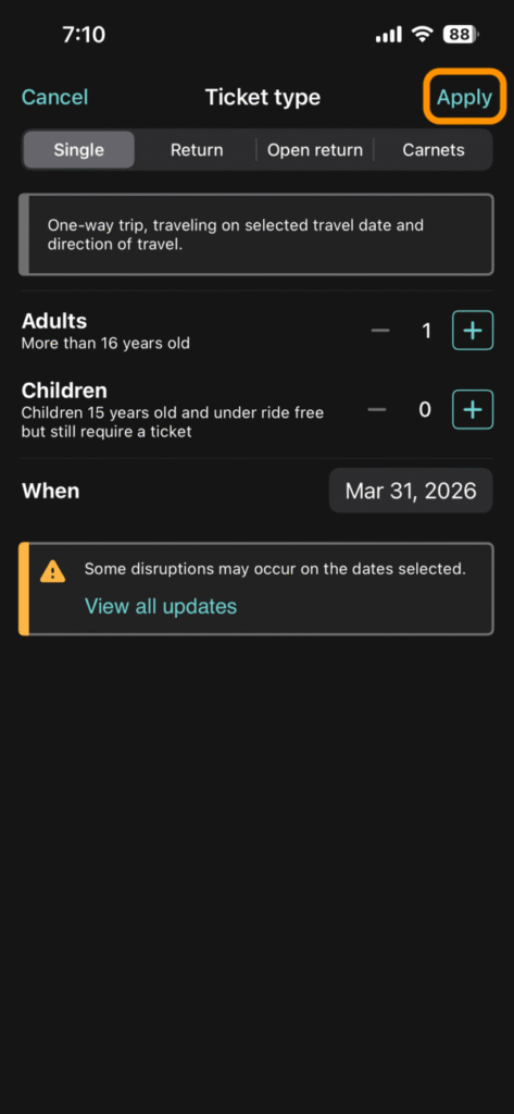 「Apply」ボタン