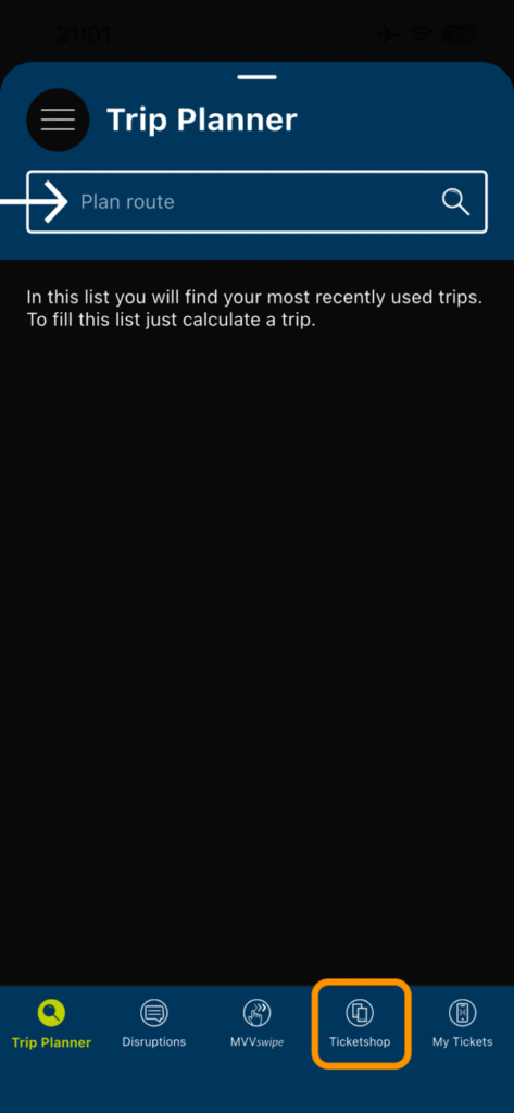 MVV-Appのホーム画面