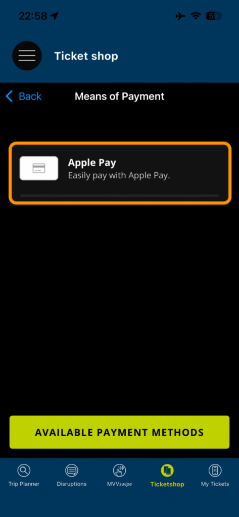 支払い方法選択画面（1）