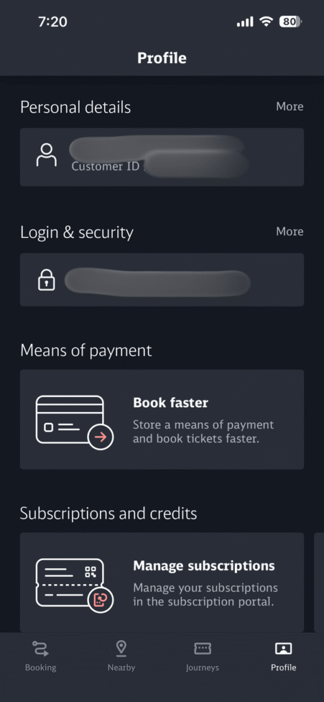 会員登録後のプロフィール画面