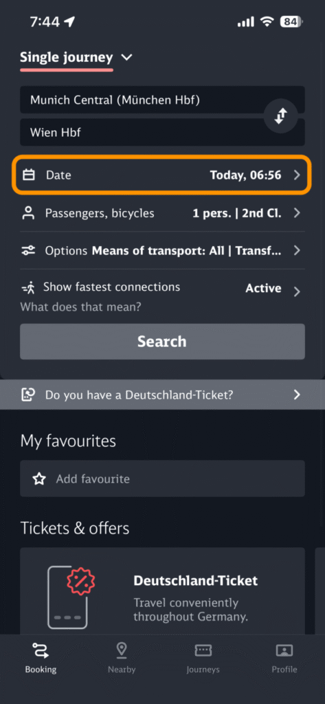 日付選択エリア