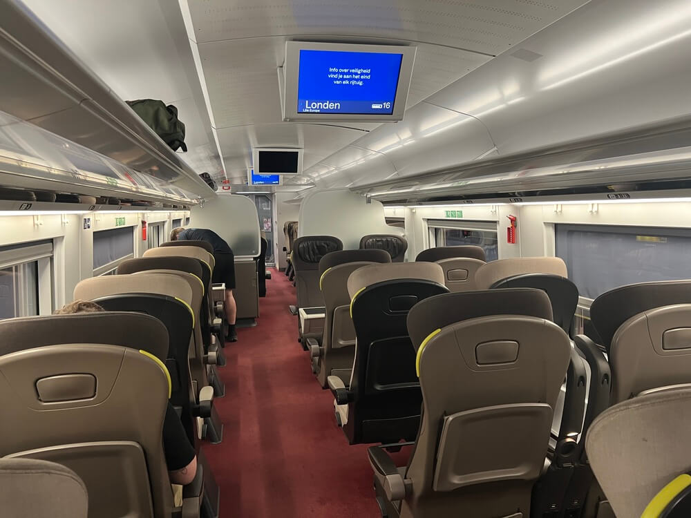 Eurostar Plusの車内の様子