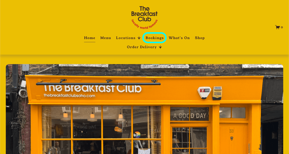 The Breakfast Club公式サイトのトップページ