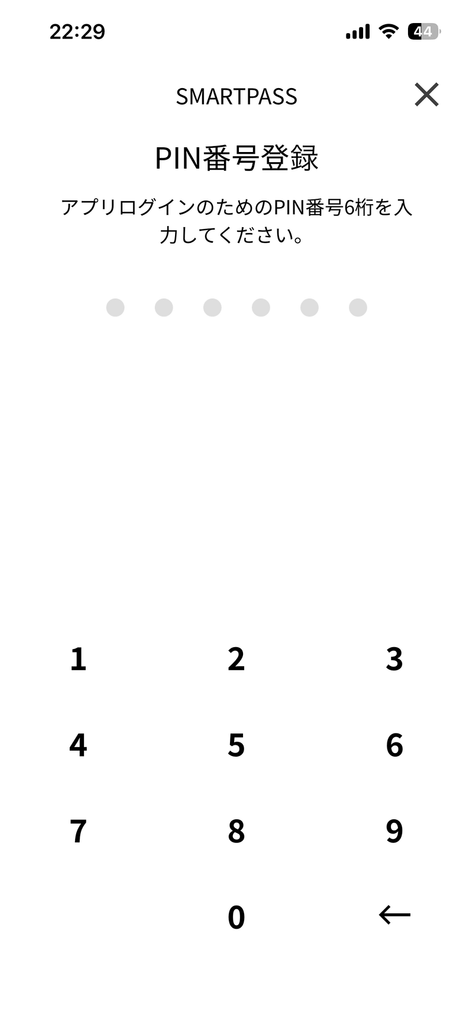 PIN番号入力画面（1）